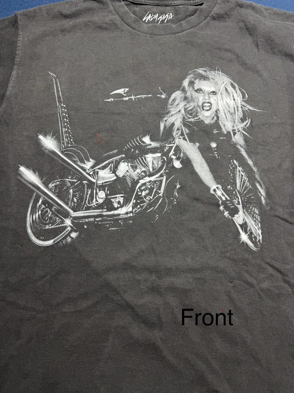 100% Cotton Medium NWOT Lady Gaga Bravado Charcoal Graphic Tee
